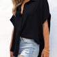 ⏳2026 Summer Hot Sale 60% OFF: Only £13.99!!💥👚Women's Casual V Neck Button Down Shirts Solid Short Sleeve Blouses💐Soft Breathable Basic Shirt For Office Holiday Daily Outfit🇬🇧