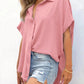 ⏳2026 Summer Hot Sale 60% OFF: Only £13.99!!💥👚Women's Casual V Neck Button Down Shirts Solid Short Sleeve Blouses💐Soft Breathable Basic Shirt For Office Holiday Daily Outfit🇬🇧