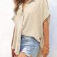 ⏳2026 Summer Hot Sale 60% OFF: Only £13.99!!💥👚Women's Casual V Neck Button Down Shirts Solid Short Sleeve Blouses💐Soft Breathable Basic Shirt For Office Holiday Daily Outfit🇬🇧