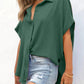 ⏳2026 Summer Hot Sale 60% OFF: Only £13.99!!💥👚Women's Casual V Neck Button Down Shirts Solid Short Sleeve Blouses💐Soft Breathable Basic Shirt For Office Holiday Daily Outfit🇬🇧