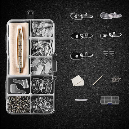 ⏳👓Last Day Promotion 60% OFF: Only £6.99‼️🛠️  Eyeglass Nose Pad Repair Kit – Replace worn pads & rusty screws at home. No optician fees – keep your glasses comfy & secure! 🔧