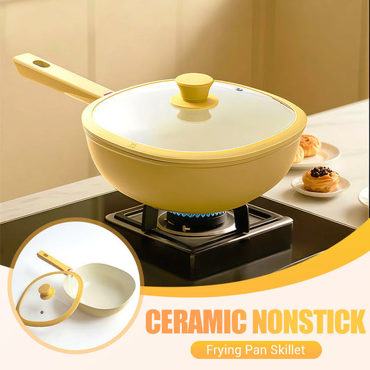 🧑🏻‍🍳2026 Summer Hot Sale 70% OFF!✨Ceramic Nonstick Frying Pan Skillet with Lid