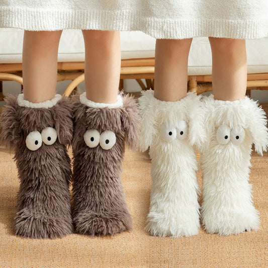 🏆🔥LAST DAY SALE 50% OFF ⚡️50K+ SOLD💕Women's Plush Slippers Socks Floor Socks Winter Home Indoor Thickened Fleece-Lined Anti-Slip Adult Women's Plush Snow Socks Shoe Covers