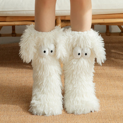 🏆🔥LAST DAY SALE 50% OFF ⚡️50K+ SOLD💕Women's Plush Slippers Socks Floor Socks Winter Home Indoor Thickened Fleece-Lined Anti-Slip Adult Women's Plush Snow Socks Shoe Covers