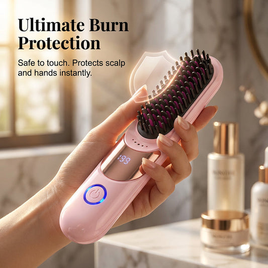💗LAST DAY SALE 60% OFF⚡50K+ SOLD💕💇‍♀️3-Temp Ionic Straightening Comb – Anti-scald design, gentle on hair. Adds shine, reduces frizz. Perfect for safe daily styling. 🌸🛡️