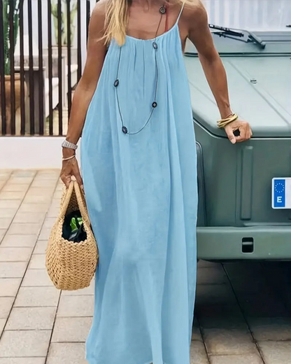 🏖️SUMMER HOT SALE £13.99!!💥50K+ SOLD!💃Chic Backless Spaghetti Strap Dress for Women 🌴🤍 | Soft Fabric Multiple Sizes & Colors