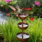 🦜 Last Day Special Price £9.99! ⚡️🌿3-Tier Rustic Metal Bird Feeder & Drinker Stake🐦Ground Plug Design Dual-Use Seed Tray Bird Bath For Garden Yard