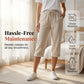 👖⏳LAST DAY SPECIAL PRICE ￡11.99‼️WITH FREE GIFT!!🎁Women's Casual Cotton Linen Capris✨Elastic High Waist Loose Cropped Trousers Breathable Lightweight Pants For Daily Holiday