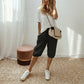 👖⏳LAST DAY SPECIAL PRICE ￡11.99‼️WITH FREE GIFT!!🎁Women's Casual Cotton Linen Capris✨Elastic High Waist Loose Cropped Trousers Breathable Lightweight Pants For Daily Holiday