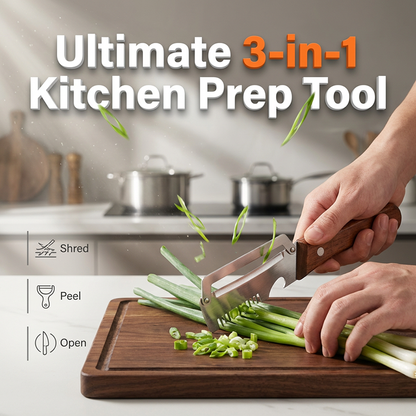 🔥Buy 2 Get 1 Free Price: Only £7.99!!💥🔥 Buy 2 Get 1 Free🎁3-in-1 Scallion Shredder & Peeler Kitchen Tool