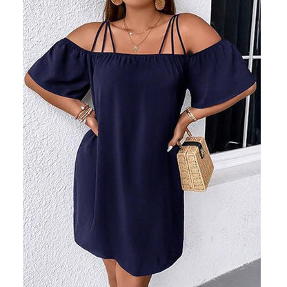 🌈2026 Summer Hot Sale 50% OFF-ONLY £14.99‼️👗Women's Elegant Solid Color Mini Dress☁️Soft Slim Short Sundress For Date Wedding Guest Party Daily Office🇬🇧