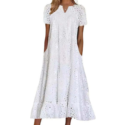 💃Summer Hot Sale 60% OFF💃Women's Elegant Cutout V-Neck Maxi Dress
