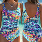 🔥Only £12.99 Last Day Promotion🎁!🩱Fashion printed swimsuit with pleated design, instantly slims your figure ✨