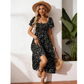 🌼Summer Hot Sale– ONLY ￡18.99!!🔥🌸Square Neck Floral Midi Dress✨Smocked Bust Tiered Flowy Skirt Romantic Holiday Outfit