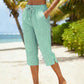 👖💥Surprise Price ￡14.99!!💥 🌿Women's Summer Plaid Capri Pants✨Light Breathable Cropped Trousers Casual Daily Wear💝