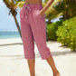 👖💥Surprise Price ￡14.99!!💥 🌿Women's Summer Plaid Capri Pants✨Light Breathable Cropped Trousers Casual Daily Wear💝