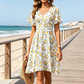 💗LAST DAY SALE 60% OFF⚡50K+ SOLD💕👗Women's Swing Floral Ruffle Short Sleeve A-line Shift Dress with Pockets🌸