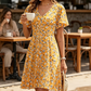 💗LAST DAY SALE 60% OFF⚡50K+ SOLD💕👗Women's Swing Floral Ruffle Short Sleeve A-line Shift Dress with Pockets🌸