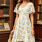 💗LAST DAY SALE 60% OFF⚡50K+ SOLD💕👗Women's Swing Floral Ruffle Short Sleeve A-line Shift Dress with Pockets🌸