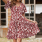 💗LAST DAY SALE 60% OFF⚡50K+ SOLD💕👗Women's Swing Floral Ruffle Short Sleeve A-line Shift Dress with Pockets🌸