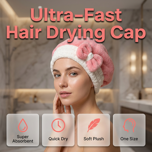 🏆LAST DAY SPECIAL PRICE ￡8.99⚡50K+ SOLD💕Super Absorbent Bowknot Hair Drying Cap🎀🚿Quick Dry Hair Turban❤️