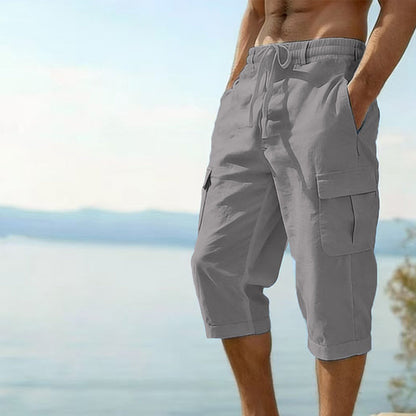 ☀️LAST DAY SALE – ONLY ￡16.99!!😍🔥New arrivals now on sale-Men's Linen Blend Cargo Capri Pants👖
