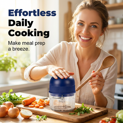 🔥Last Day Special Price:£ 8.99!!!⏰Mini Electric Garlic Chopper Press with Container & 💕Food processor💕