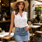 🌊💗LAST DAY SALE 60% OFF⚡50K+ SOLD💕 Women’s Chic Floral Lace Sleeveless Shirt
