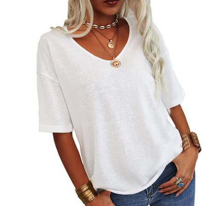 🏆LAST DAY SALE 49% OFF🔥Women's Casual V-Neck Short Sleeve T-Shirt 🩷 | Soft Breathable Multi Colors