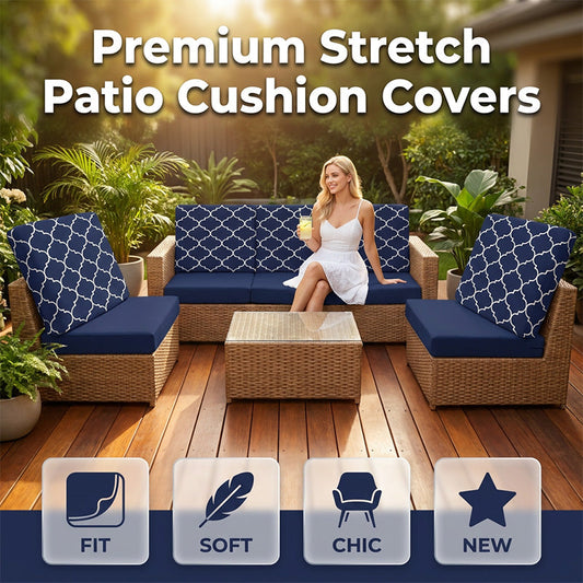 🌀LAST DAY HOT SALE 60% OFF⚡50K+ SOLD🛋️Botanical Patio Sofa Cushion Cover – Stretch, Water-Resistant ✨