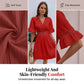 👗LAST DAY SALE 60% OFF⚡50K+ SOLD💕🪞Chic V-Neck Dress with Lace Cutout Details✨Soft Hollow Lace Splicing Midi Dress For Date Wedding Guest Party💐