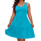 📢📢Summer Hot Sale 50% OFF‼️⏰Women Sleeveless Tiered Midi Dress👗 Flowy Summer Dress For Daily & Holiday🏖️Loose Flowing Silhouette, Fit UK12~22 Plus Size⏳Limited Stock