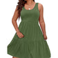 📢📢Summer Hot Sale 50% OFF‼️⏰Women Sleeveless Tiered Midi Dress👗 Flowy Summer Dress For Daily & Holiday🏖️Loose Flowing Silhouette, Fit UK12~22 Plus Size⏳Limited Stock