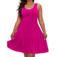 📢📢Summer Hot Sale 50% OFF‼️⏰Women Sleeveless Tiered Midi Dress👗 Flowy Summer Dress For Daily & Holiday🏖️Loose Flowing Silhouette, Fit UK12~22 Plus Size⏳Limited Stock