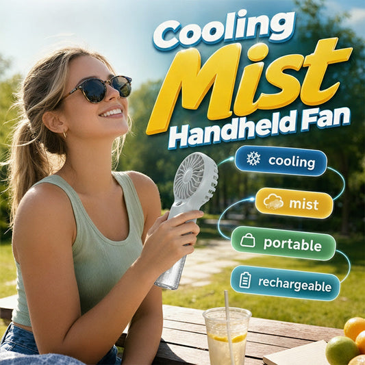 🌞Summer Hot Sale 50% OFF: Only £9.99!!💥⚡50K+ SOLD💦Mist Spray Handheld Cooling Fan☀️USB Rechargeable Portable Mini Humidifying Fan For Hot Weather