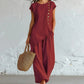 🌈2026 Summer Hot Sale 50% OFF!🪡Women's Asymmetric Hem Top & Pants 2-Piece Set✨Irregular Cut Loose Matching Outfit Soft Fabric Casual Daily Holiday Suit