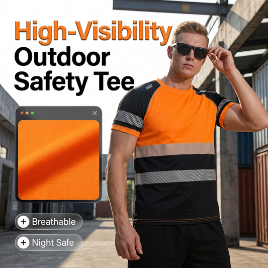 🔥 LIMITED-TIME 50% OFF! ✨👕Men’s Fluorescent Color Block Athletic Shirt Outdoor Safety Tee🏃High Visibility Quick Dry Work Sports Top🏗️Lightweight Breathable Quick Dry Outdoor Work Sport Tee