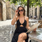 💃LAST DAY SPECIAL PRICE ￡15.99‼️⚡50K+ SOLD💕👗Women's Summer Sexy V-Neck Maxi Dress✨Flowy Floor-Length Split Sundress For Beach Holiday Party Daily👗