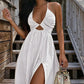 💃LAST DAY SPECIAL PRICE ￡15.99‼️⚡50K+ SOLD💕👗Women's Summer Sexy V-Neck Maxi Dress✨Flowy Floor-Length Split Sundress For Beach Holiday Party Daily👗