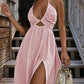 💃LAST DAY SPECIAL PRICE ￡15.99‼️⚡50K+ SOLD💕👗Women's Summer Sexy V-Neck Maxi Dress✨Flowy Floor-Length Split Sundress For Beach Holiday Party Daily👗