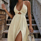 💃LAST DAY SPECIAL PRICE ￡15.99‼️⚡50K+ SOLD💕👗Women's Summer Sexy V-Neck Maxi Dress✨Flowy Floor-Length Split Sundress For Beach Holiday Party Daily👗