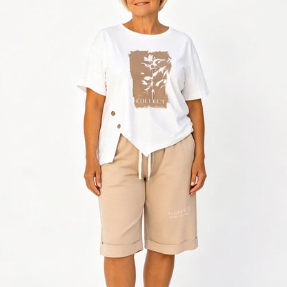 🌞Summer Hot Sale 50% OFF⚡50K+ SOLD💕👕Women Casual Two Piece Summer Shorts Set✨Loose Short Sleeve Top + Elastic Waist Shorts Loungewear Holiday Matching Outfit