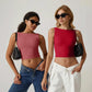 💗LAST DAY SPECIAL PRICE ￡11.99⚡50K+ SOLD💕👙High Neck Slim Fit Crop Tank Shirt Y2k Tops🖤Stretchy Sleeveless Cropped Camisole For Club Daily Street Outfit UK🇬🇧✨