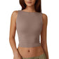 💗LAST DAY SPECIAL PRICE ￡11.99⚡50K+ SOLD💕👙High Neck Slim Fit Crop Tank Shirt Y2k Tops🖤Stretchy Sleeveless Cropped Camisole For Club Daily Street Outfit UK🇬🇧✨