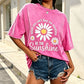 🌼👕2026 Summer Hot Sale 50% OFF‼️✨Dames Zomer T-Shirt Aanbieding｜Vintage Gewassen Madeliefje Print Loose Fit T-Shirt voor Dames✨Zacht Ademend Los Model Alledaagse Casual Top NL🇳🇱