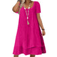 🌞❤️LAST DAY SALE 60% OFF⚡50K+ SOLD💕👗Loose Fit Short Sleeve Dress｜Women Casual Breathable Summer Sundress🏖️