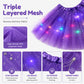 🏆🌈LAST DAY SALE – ONLY ￡8.99!!🔥LED Light Up Sequin Tutu Skirt Star Mesh Princess Skirt for Girls and Adults