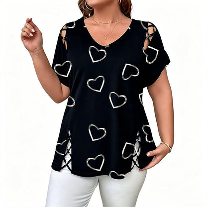 ⏳💓LAST DAY SPECIAL PRICE ￡11.99⚡50K+ SOLD💕👚 Cutout V-Neck Tee – Effortless Side-Tie Chic 🌸