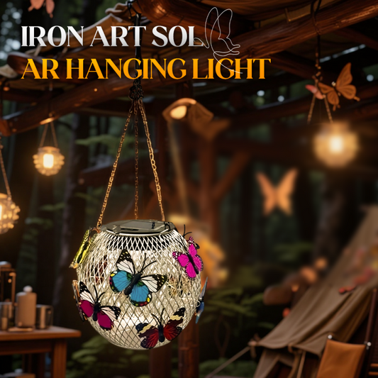 🦋💗LAST DAY SALE 60% OFF⚡50K+ SOLD💕 Solar Iron Lantern with Butterfly Motif – Weatherproof, Bright & Decorative, Perfect for Garden, Patio & Balcony ☀️✨