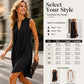 Women's Elegant Pleated V-Neck Dress